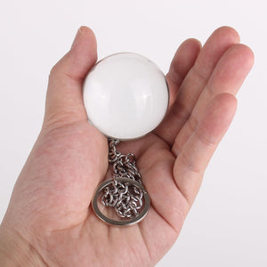 Anal Ball Plugs Large Glass Butt Plugs with Metal Safety Chain Anus Dilator Anal Sex Toys for Advanced Women Men (M)