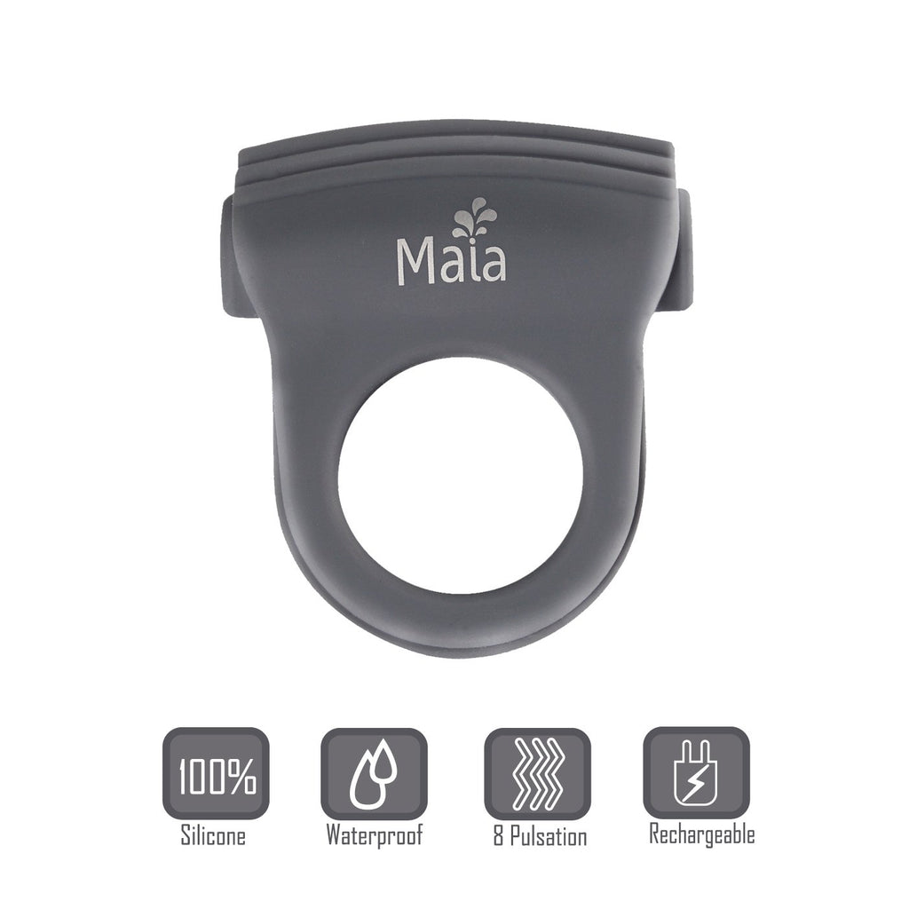 Maia 8 Pulsation Vibrating Cock Ring-Delayed Ejaculation Penis Rechargeable Rings Sex Toys Mens Sex Delay Device