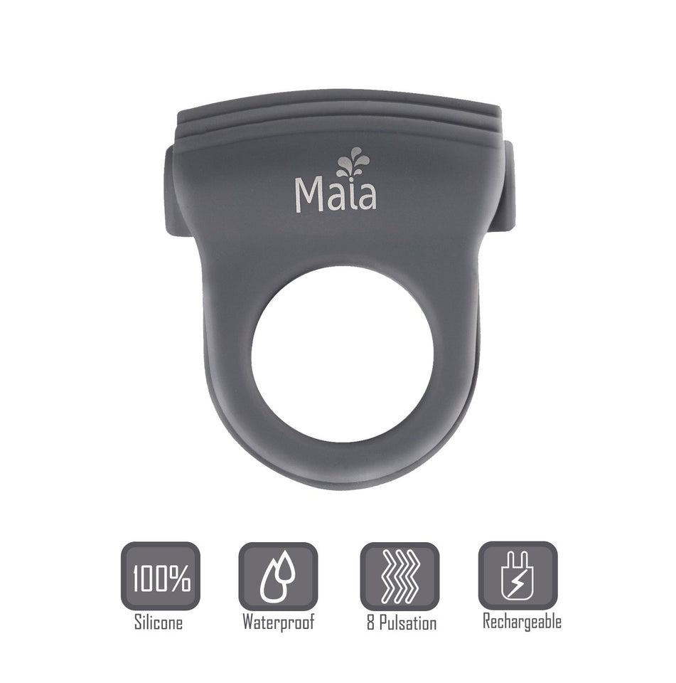 Maia 8 Pulsation Vibrating Cock Ring-Delayed Ejaculation Penis Rechargeable Rings Sex Toys Mens Sex Delay Device