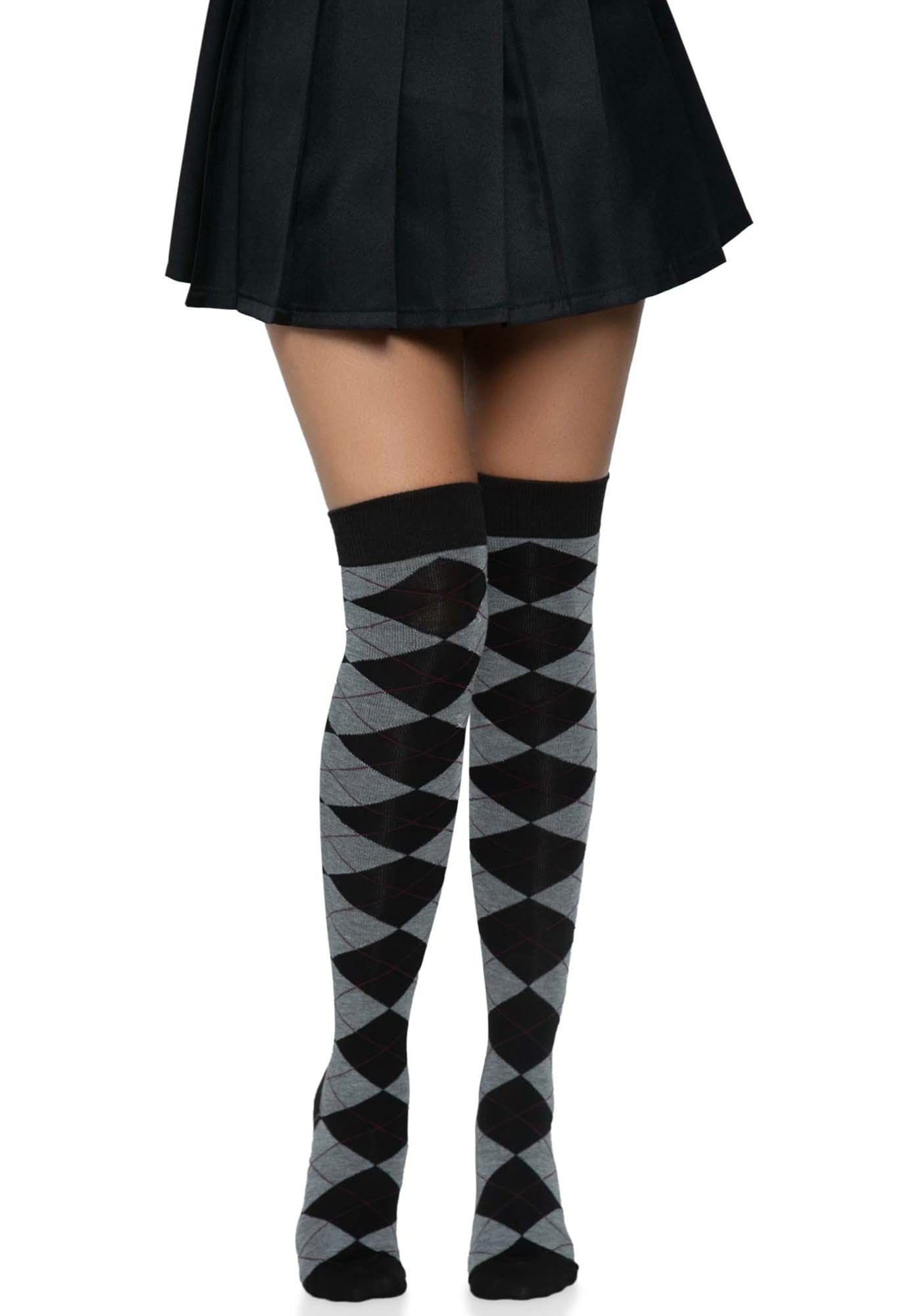 Argyle Knit Over The Knee Sock