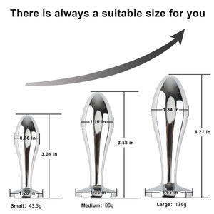 Anal Butt Plug, 3Pcs Set Safety Metal Anal Butt Plug Sex Toys with Crystal Diamond Beginner Anal Toys for Adult Unisex (Purple)