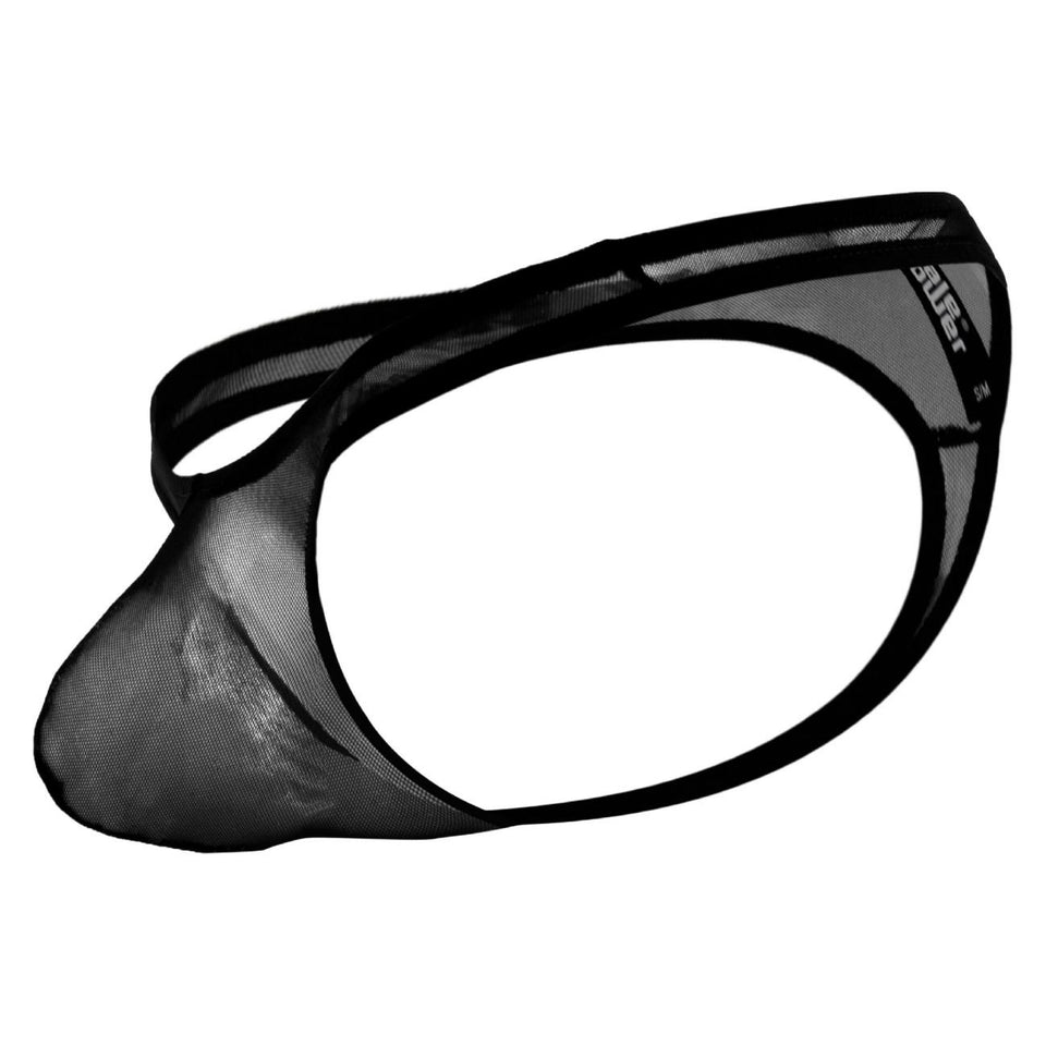Euro Male Mesh Thong Black L/Xl
