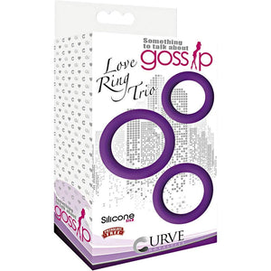 Love Ring Trio Silicone Cock Rings - Purple