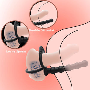 Silicone Anal Plug With Penis Ring,Anal Beads With Cock Ring,Anal Sex Toys,Anal Toys For Men,Women And Beginners,Sex Toy For Vag