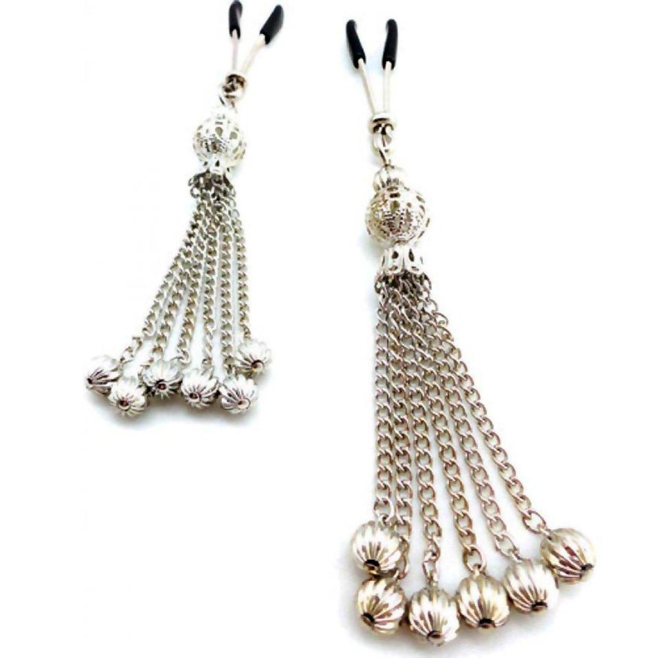 Bijoux De Nip Nipple Clamp Short Tweezer Chrome Chain Tassel