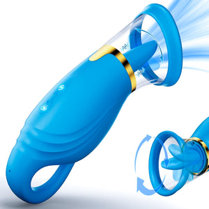 Clit Sucking Vibrator with Vacuum Pump for Women Pleasure, Nipple Sucker Toy with 4 Suction & 5 Tongue Licking Modes for Clitora
