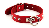 Rouge O Ring Studded Collar Red