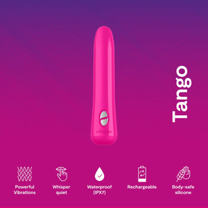 We-Vibe Tango Bullet Vibrator for Women - Vibrating Sex Toy for Her - Mini Clitoral Stimulator Massager with 8 Vibration Modes -
