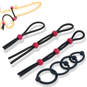 Cock Ring Adjustable Male Penis Ring Silicone 7 Different Sizes Cock Ring O Ring Male Penis Erection Extension Long Lasting Firm