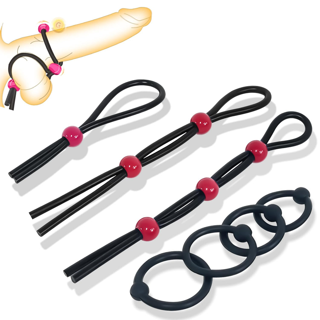 Cock Ring Adjustable Male Penis Ring Silicone 7 Different Sizes Cock Ring O Ring Male Penis Erection Extension Long Lasting Firm