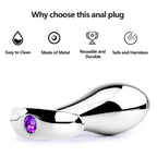 Anal Plug 3pcs Anal Toys with Luxurious Diamonds Anal Trainer Metal Butt Plug Prostate Massage Sex Toys for Couple, Adult Sex To