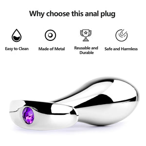Anal Plug 3pcs Anal Toys with Luxurious Diamonds Anal Trainer Metal Butt Plug Prostate Massage Sex Toys for Couple, Adult Sex To