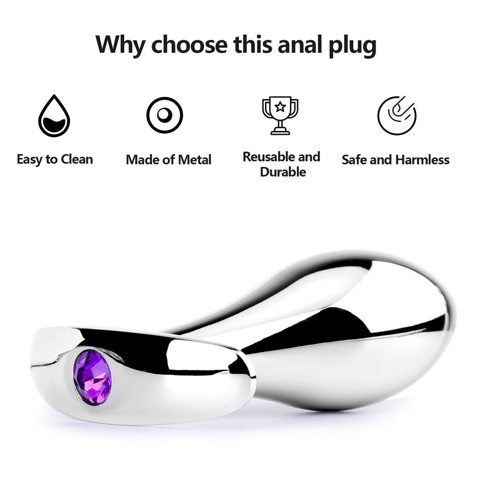 Anal Plug 3pcs Anal Toys with Luxurious Diamonds Anal Trainer Metal Butt Plug Prostate Massage Sex Toys for Couple, Adult Sex To