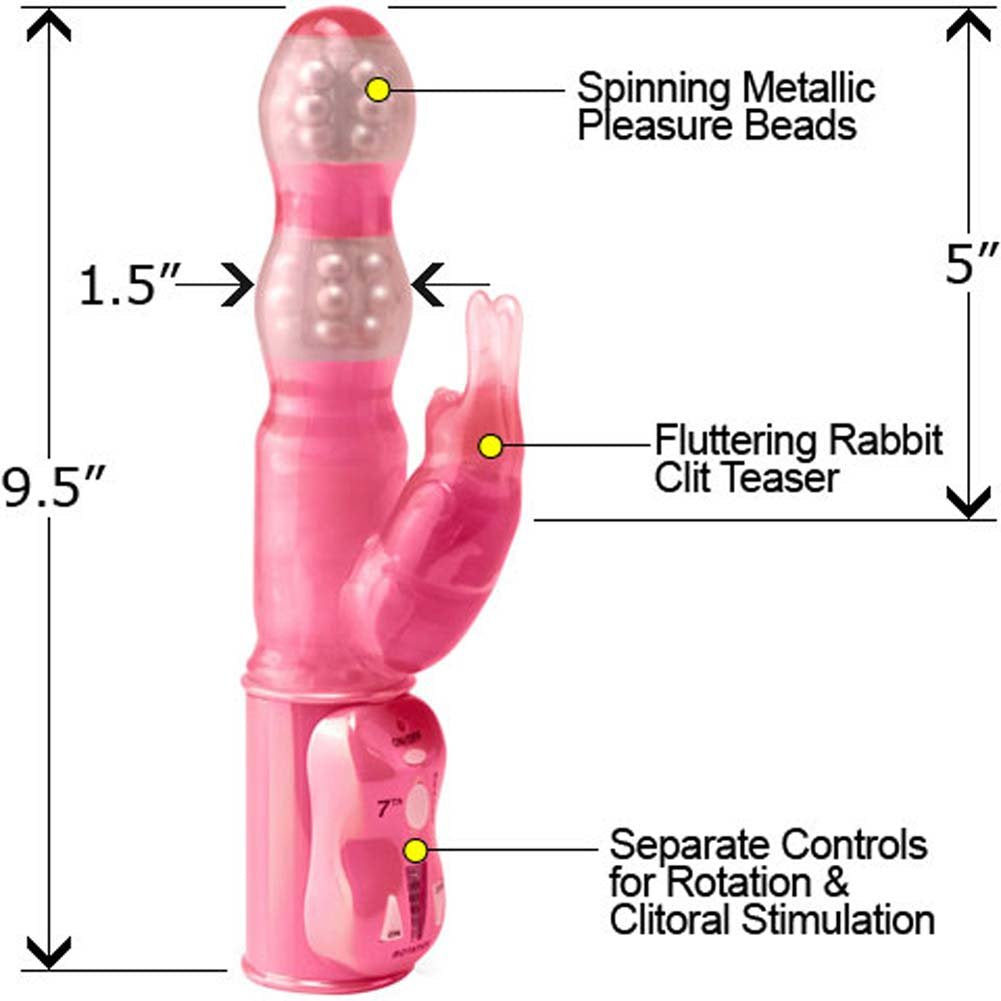 Pipedream 7Th Heaven Double Beaded Bunny, Pink