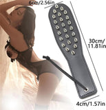 Pfylinqo Studded Spanking Paddle for Adult BDSM, Slut Paddle Sex Play with Safe Single Sided Rivets, Adult Sex Leather Paddle Fl