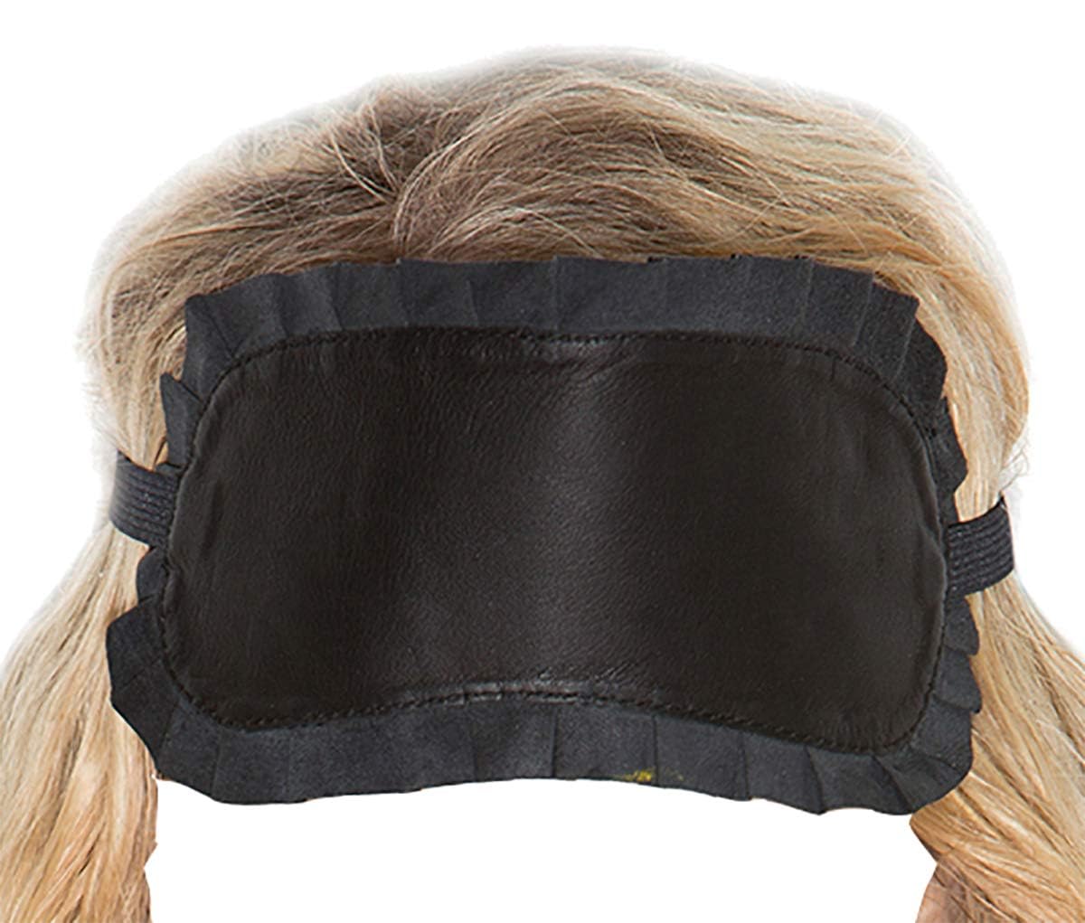 Leather Blindfold With Ruffle Trim Available Boxed