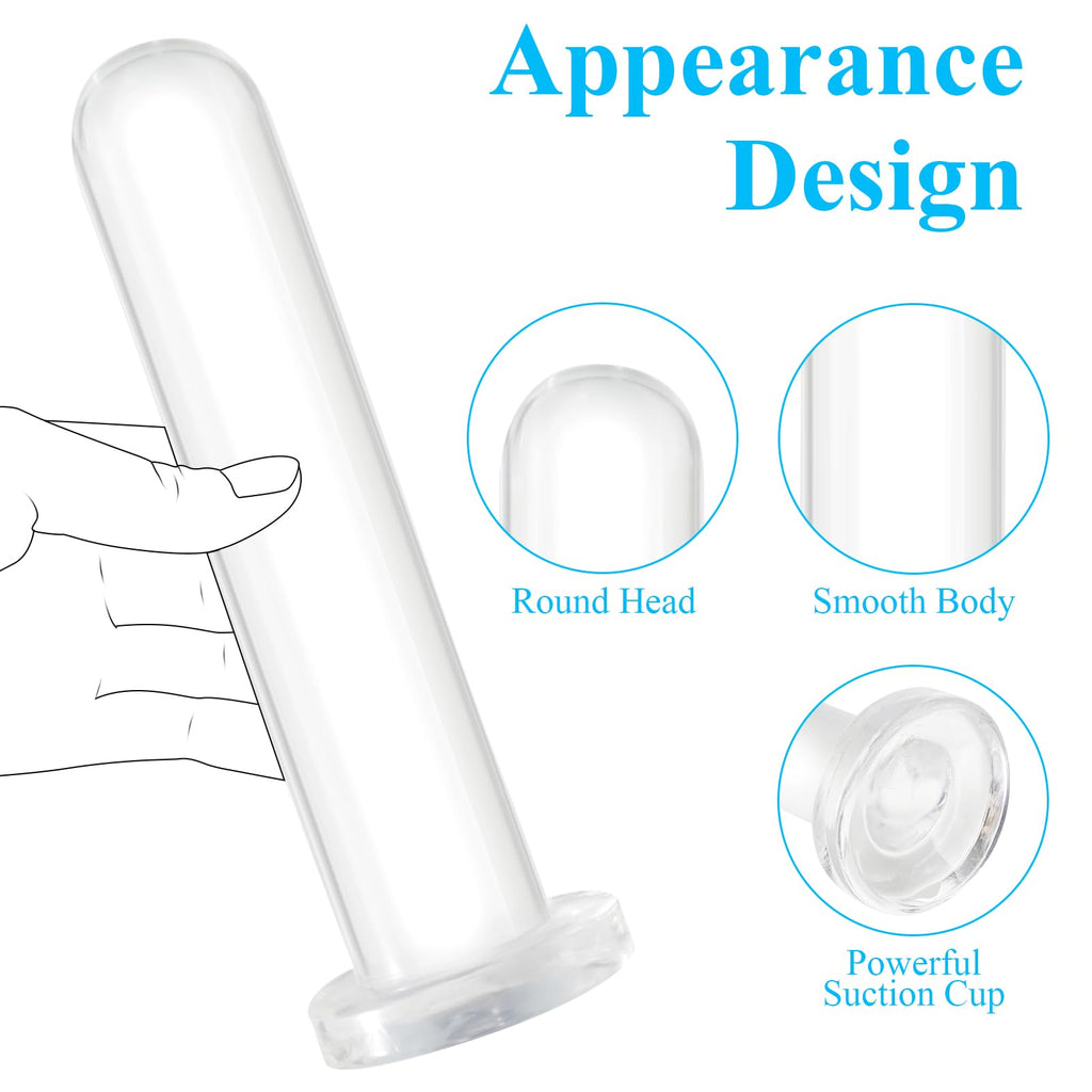 Butt Plug Training for Beginners Couple Clear Dildo with Strong Suction Cup for Hand-Free Play, Jelly Anal Prostate Vaginal G-Sp