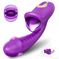Tongue Rose Sex Toy Realistic Dildo Vibrators, 3 in 1 G Spot Vibrator for Women, Clitoral Vibrator with 10 Vibrations 10 Tongue