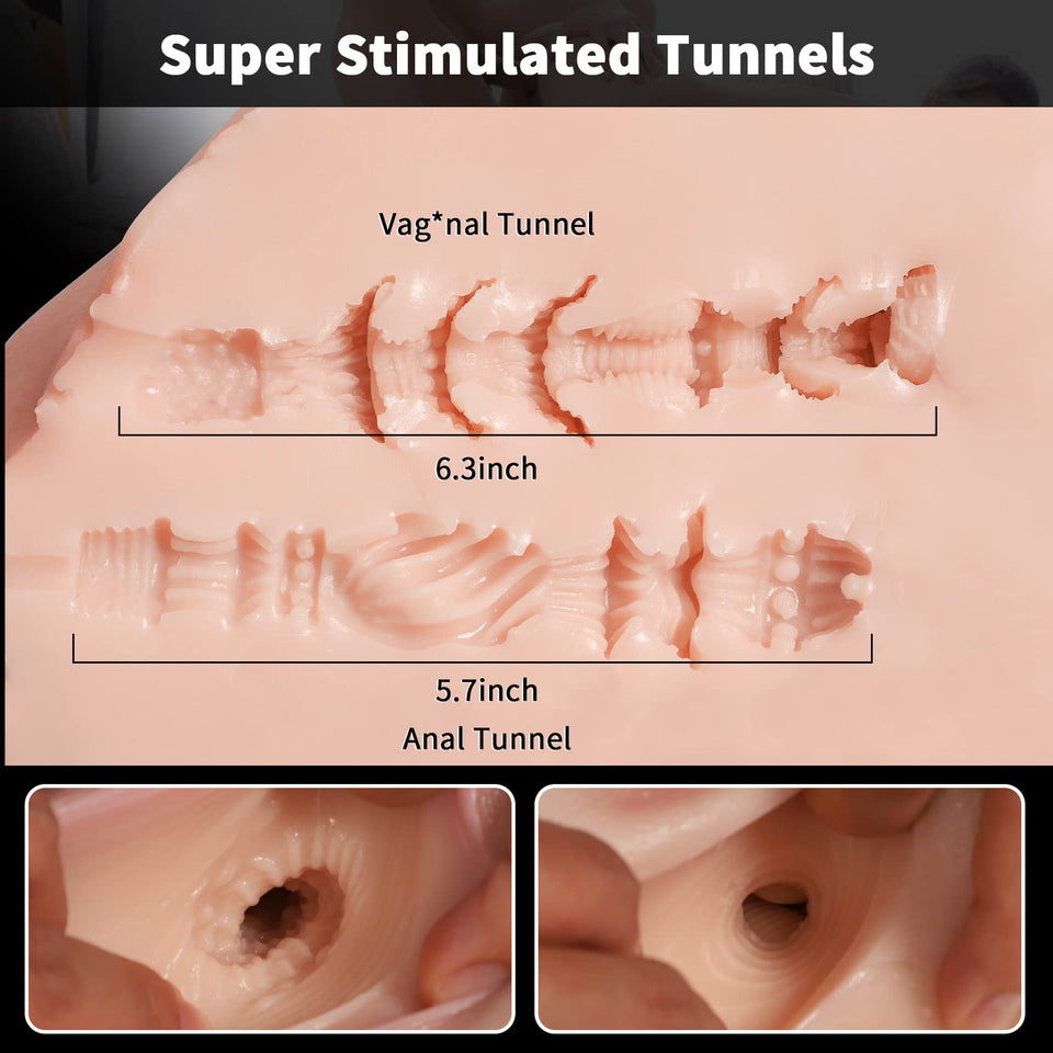 Sex Doll Realistic Male Sex Toys for Men Orgasm, Lifelike Pocket Pussy Ass Male Stroker Female Body Torso Love Doll, Adult Toys