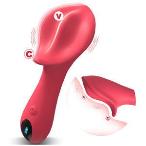 Vibrator Wand Women Sex Toys - 3 In 1 Clitoris Vagina Labia Vibrator, LCD Clitoral Stimulator 9 Vibration, Vibrating Nipple Bull
