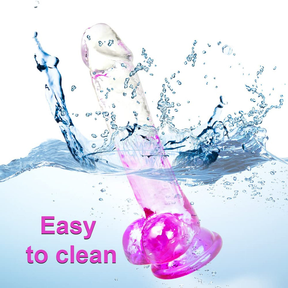7.4 Inch Small Realistic Dildo G-Spot Fake Penis with Powerful Suction Cup for Real Feel Hands-Free Cute Anal Play Lifelike Jell