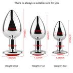 Anal Butt Plug 3Pcs Trainer Kit Metal Butt Plug Anal Trainer Toys Fetish Kinky Sex Love Games for Starter Beginner Men Women Cou