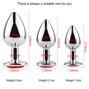 Anal Butt Plug 3Pcs Trainer Kit Metal Butt Plug Anal Trainer Toys Fetish Kinky Sex Love Games for Starter Beginner Men Women Cou