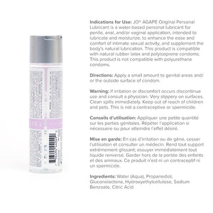 Jo Agape Original Lubricant 4 Fl Oz