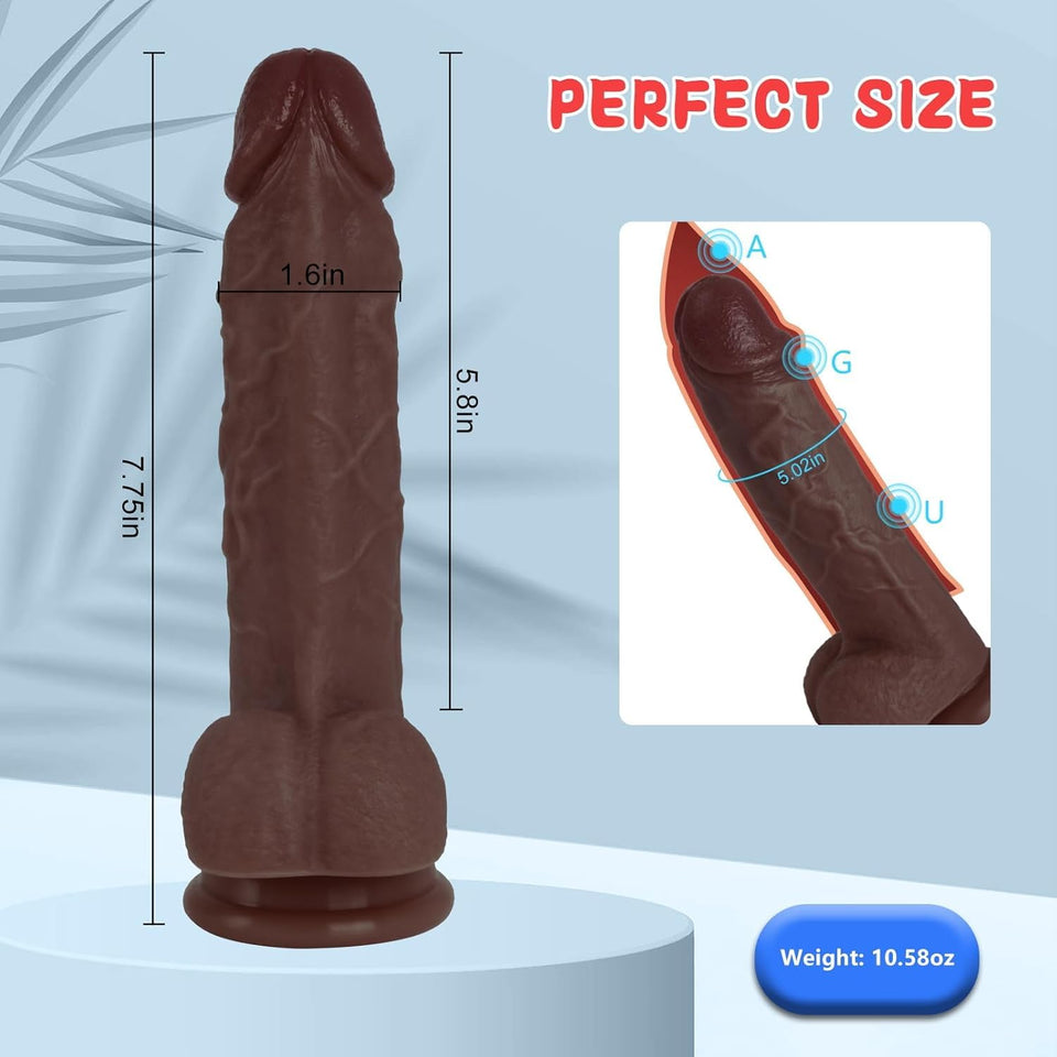 Sex Toys Dildo Realistic Silicone Dildo, Safety Material for Clitoral Vagina and Anal Stimulation with Strong Suction Cups, Sex