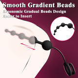 Anal Beads Butt Plug with Penis Cock Rings Adult Anal Sex Toys for Women Men, Flexible Silicone Anal Plug Prostate Massager Grad