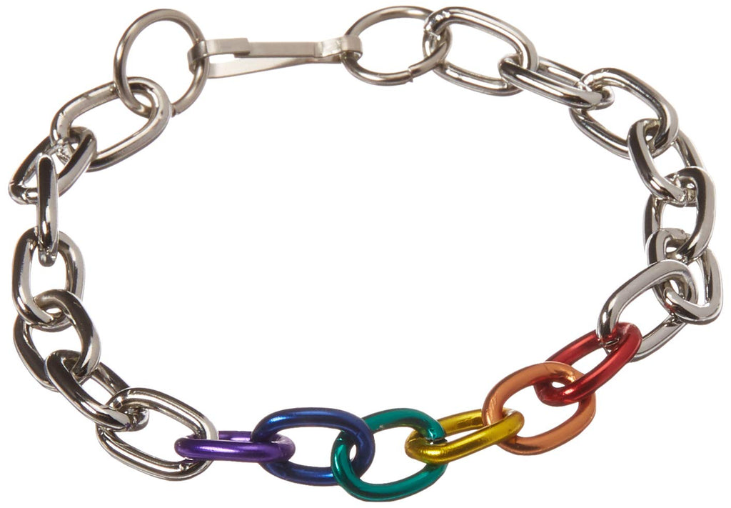 Gaysentials Rainbow & Silver Links Bracelet, 1.6 Ounce