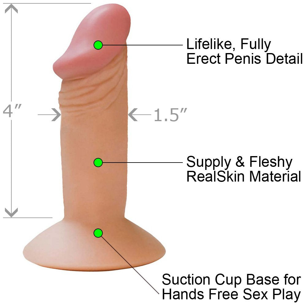 Real Skin All American Mini Whoppers 4'' - Flesh Suction Cup