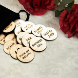 20Pcs Funny Tokens Sex,Date Night Activity Tokens Funny Wooden Couples Date Night Activity Token Romantic Funny Sex Token Gift V