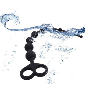 Anal Beads Silicone Butt Plugs Anal Trainer Plug Pull Ring Chain with 10 Beads G-spot Prostate Massage Masturbation Sex Toys for