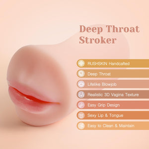 Tracy 's Dog Male Masturbators, Deep Throat Blow Job Signature Stroker, Sex Toys for Men, Realistic RUSHSKIN Close-Ended Pocket