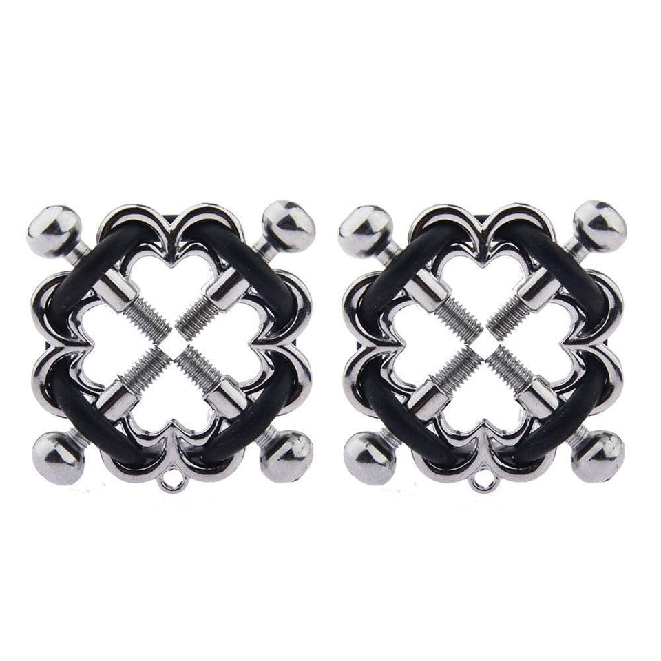 Electric Shock Nipple Clamps and Anal Plug Toys Set Adjustable Current Level, Nipple Clips for Pleasure Sex (White Set)