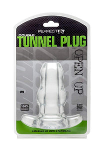 Perfect Fit Double Tunnel Plug, Hollow Butt Plug, Pfblend, Tpr/Silicone, Use For Anal Training, Clear, Medium