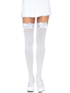Nylon Over The Knee W/Bow O/S