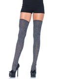 Heather acrylic rib knit thigh