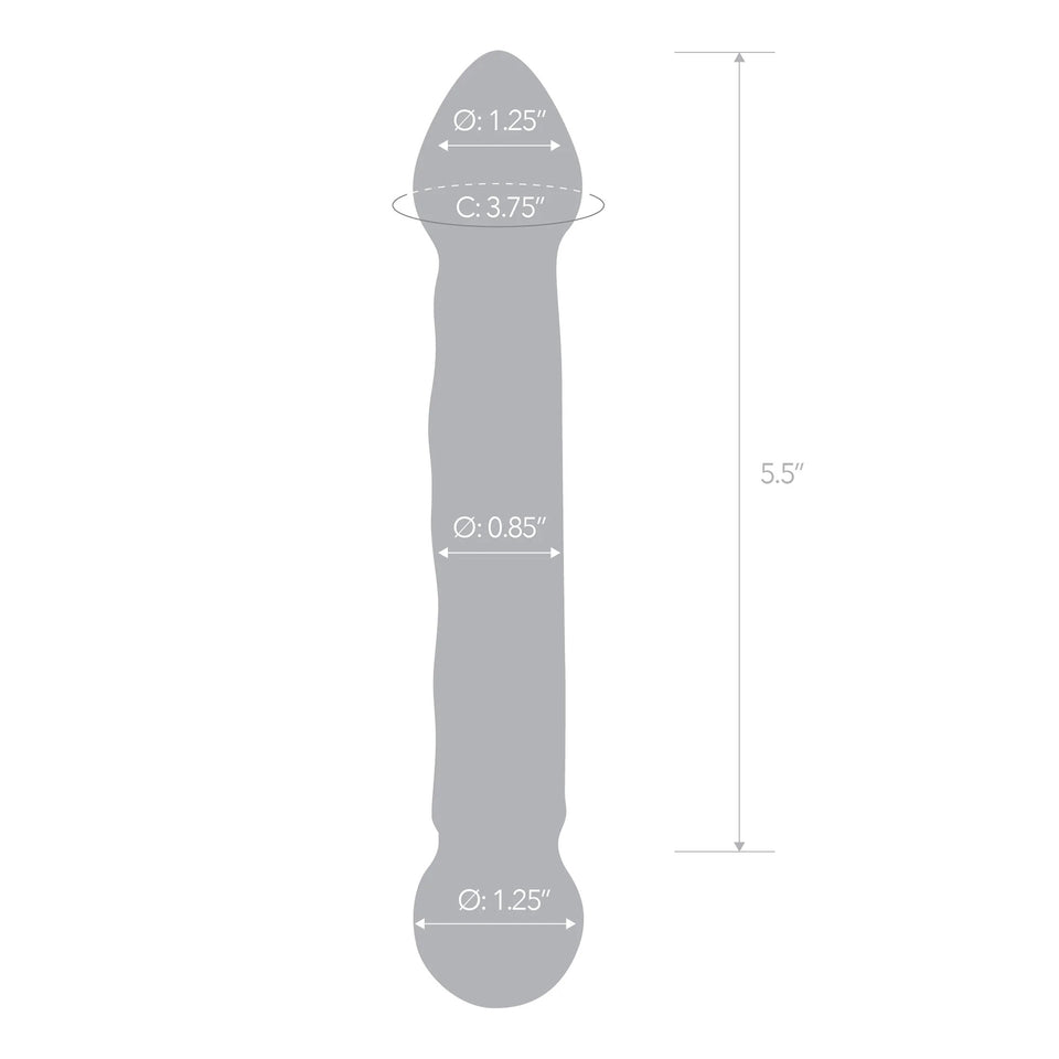 65 Inch Full Tip Textured Glass Dildo