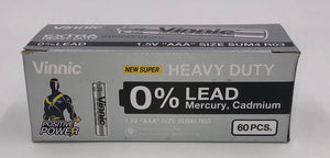 Vinnic Super Heavy Duty Aaa Batteries - 2 Pc./ Shrink Pk. - 60 Pcs. Box