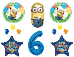 6Th Despicable Me Minions Happy Birthday Party Balloons Decorations Supplies