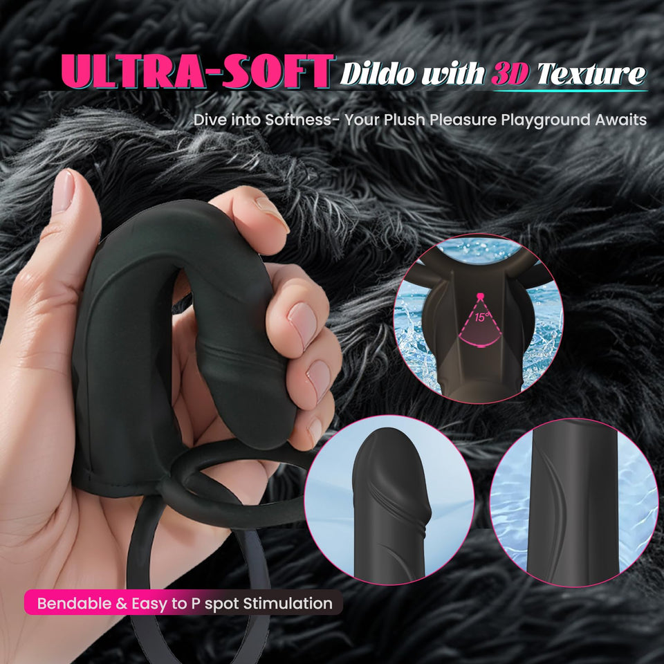 Anal Couples Male Adult Sex Toys - Strap On Anal Dildo with Vibrating Cock Ring, Vibrating Anal Butt Plug Penis Sleeve Vibrator