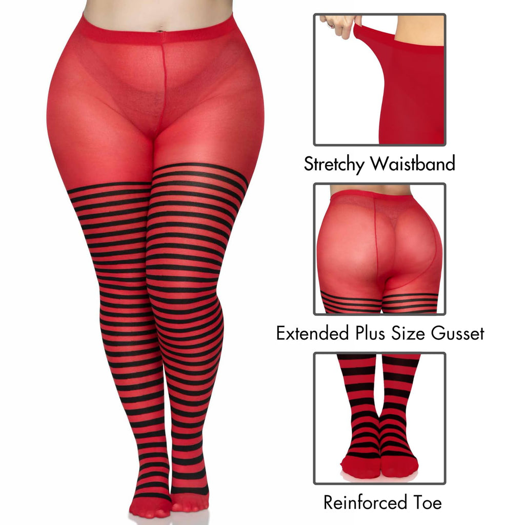 Plus Size Striped Tights Plus