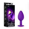 Blush Novelties Temptasia Bling Plug - Satin Smooth - Body Safe Platinum Silicone - Small Butt Plug - Heart Shaped Gem Tapered F