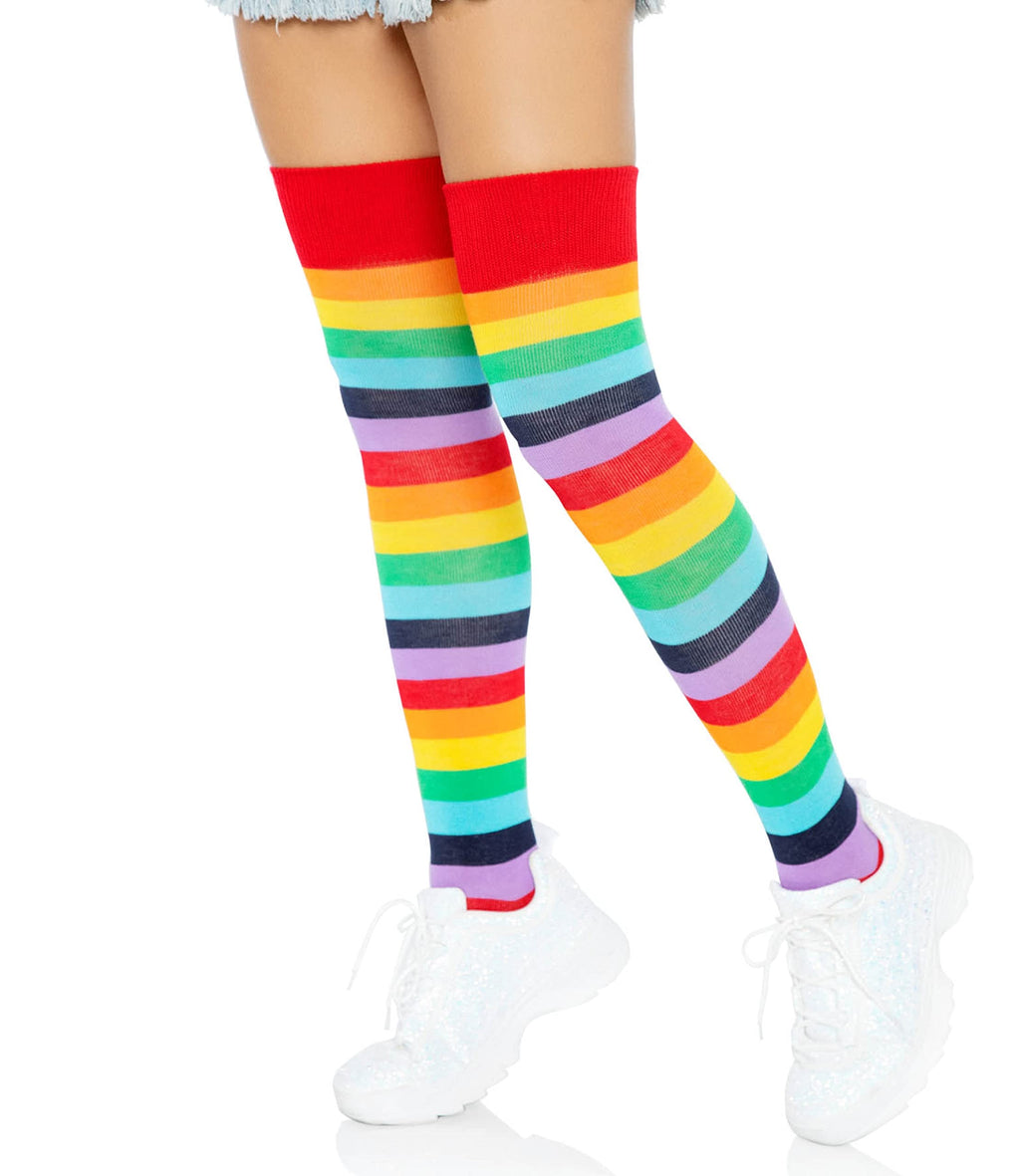 Lycra Acrylic Rainbow Thigh Hi