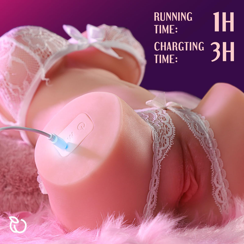 baiwatt 13.2LB Vibrating Sex Doll Male Masturbator - 12 Vibration Modes Sex Dolls, 4in1 Sex Toys for Men Pocket Pussy Ass with B