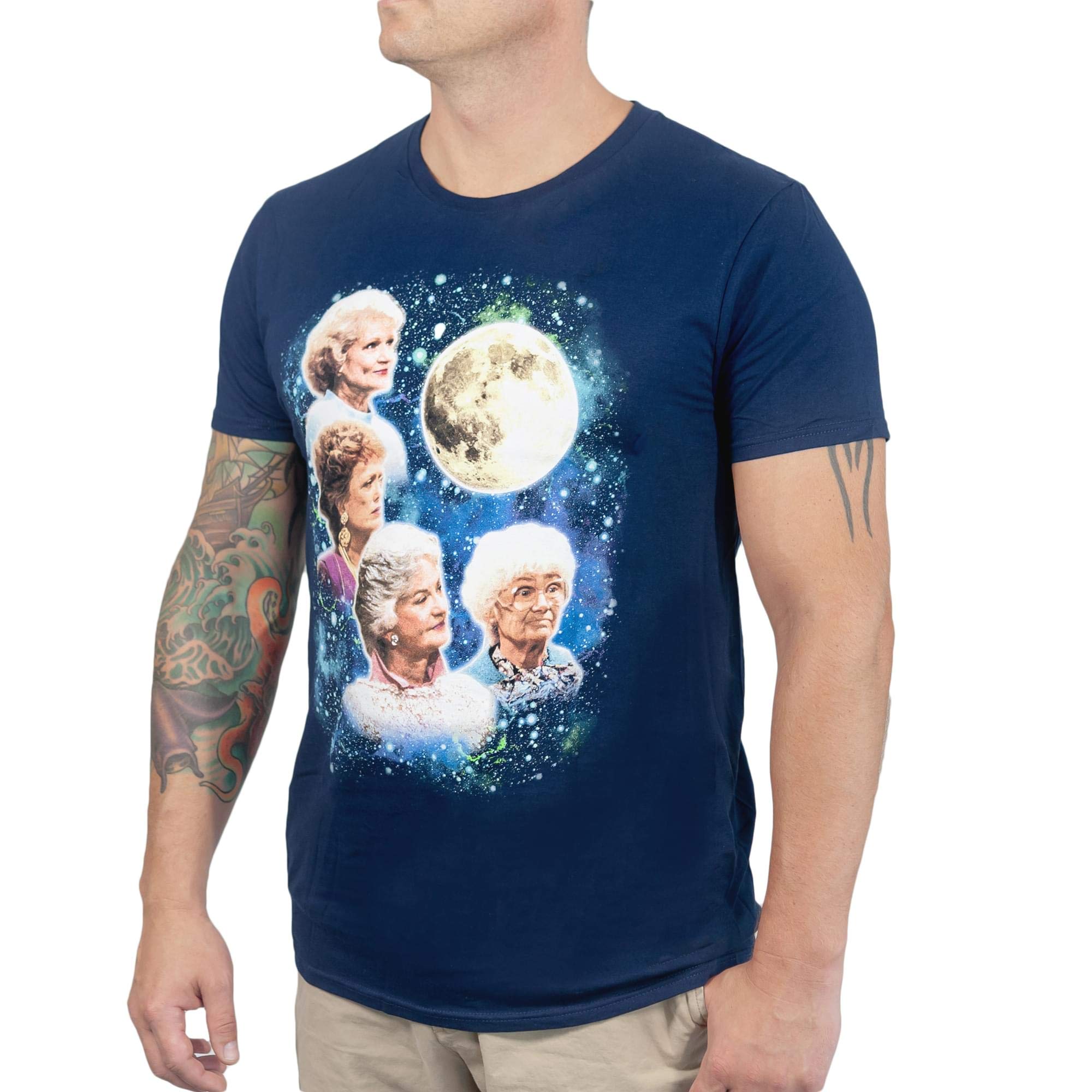 Golden Girls 80s Wolf Moon Mens Funny T-Shirt | Navy
