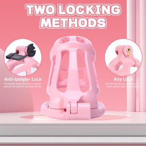 Male Chastity Cage, Lightweight Chastity Device with 5 Sizes Rings and Invisible Lock for Man Penis Exercise Bondage Gear & Acce