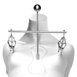 MASTER SERIES Tower of Pain Nipple Clamps for Women & Couples. Stainless Steel and Acrylic. Clover-Style Clamps and Adjustable H